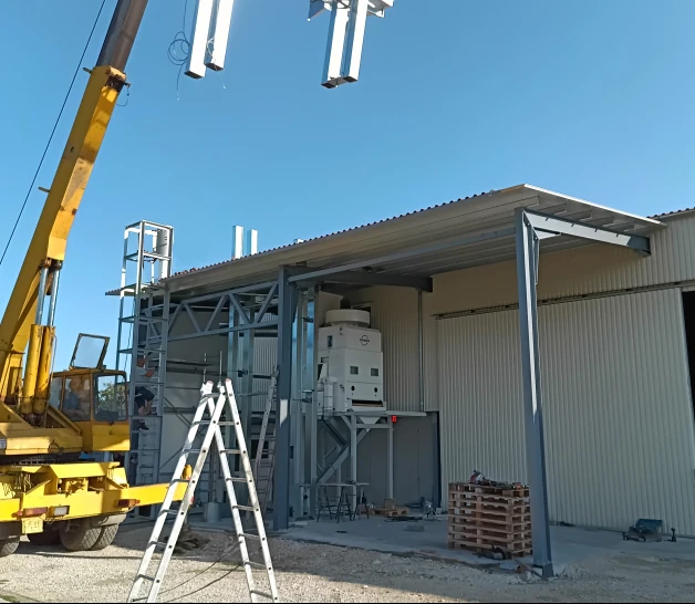 gabonatisztító építés